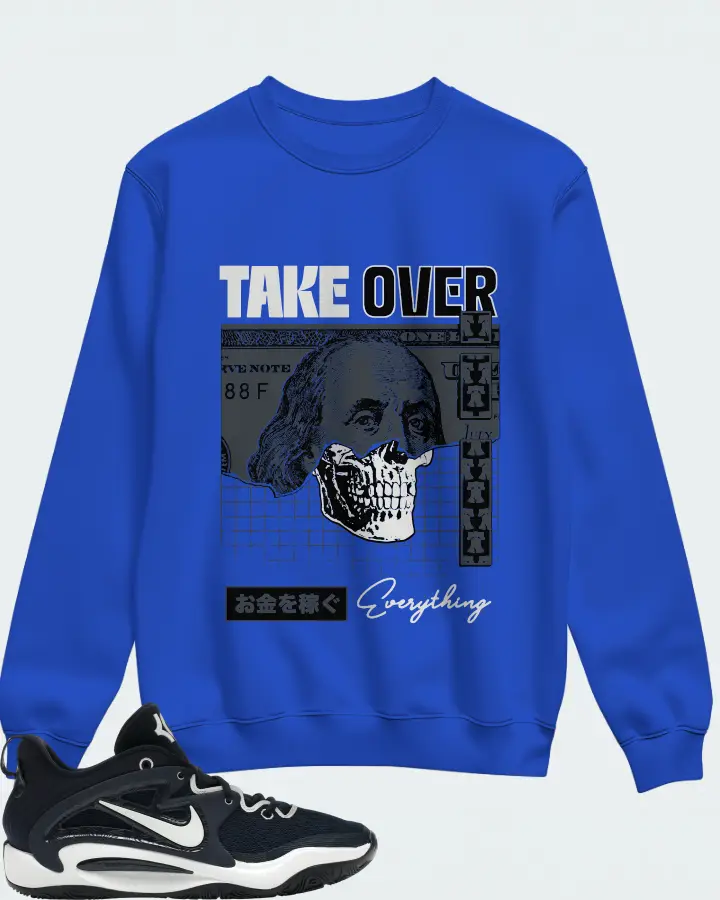 Nike KD 15 TB Sneaker Matching Royal Blue Sweatshirt - Take Over