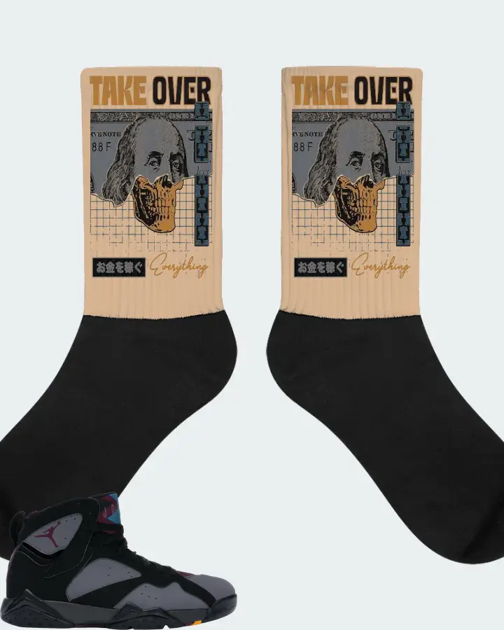 Jordan 7 Retro Sneaker Matching Cream Socks - Take Over