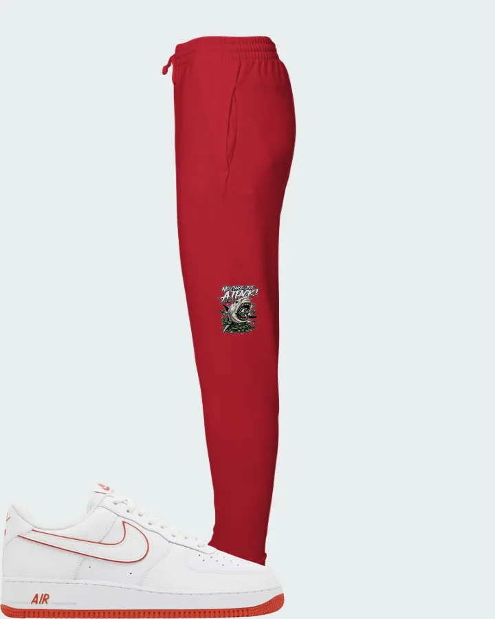Nike Air Force 1 '07 White Picante Red Matching Joggers