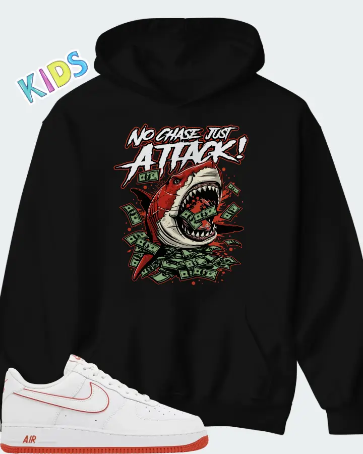 Nike Air Force 1 '07 White Picante Red Matching Kid's Hoodie