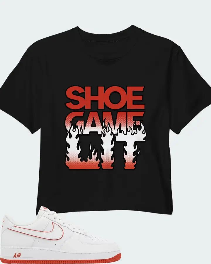 Nike Air Force 1 '07 White Picante Red Matching Crop Top