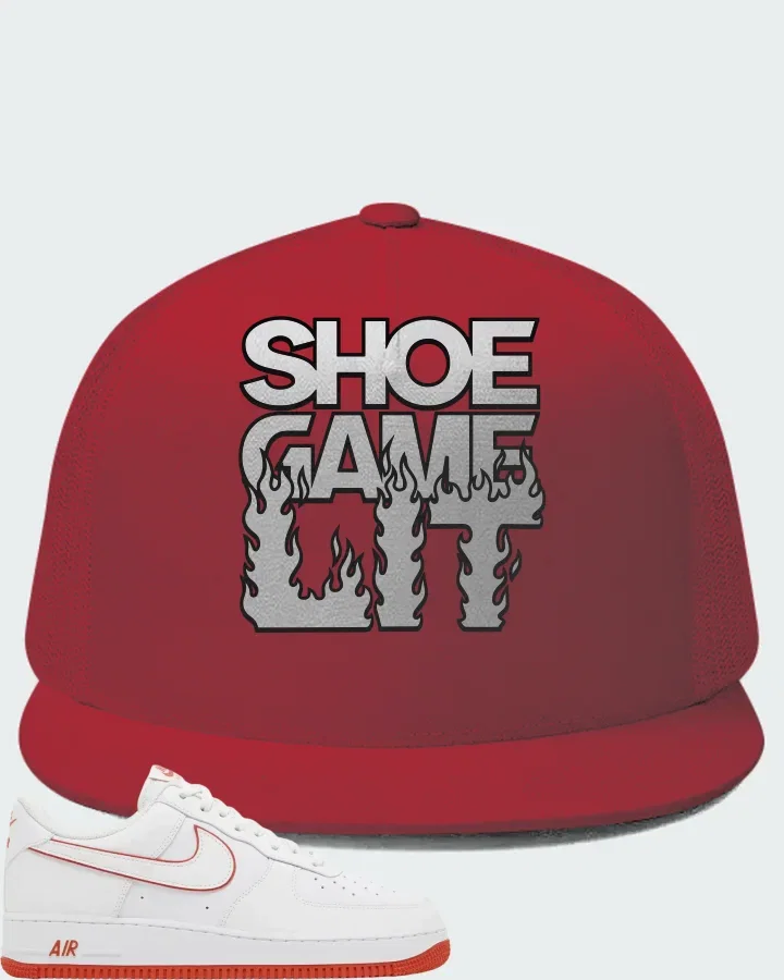 Nike Air Force 1 '07 White Picante Red Matching Hat
