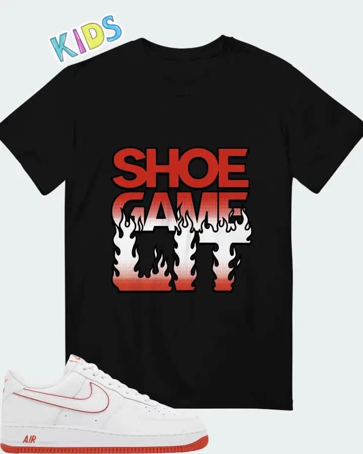 Nike Air Force 1 '07 White Picante Red Matching Kid's T-Shirt