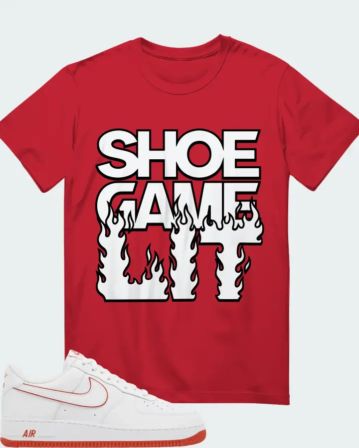 Nike Air Force 1 '07 White Picante Red Matching T-Shirt