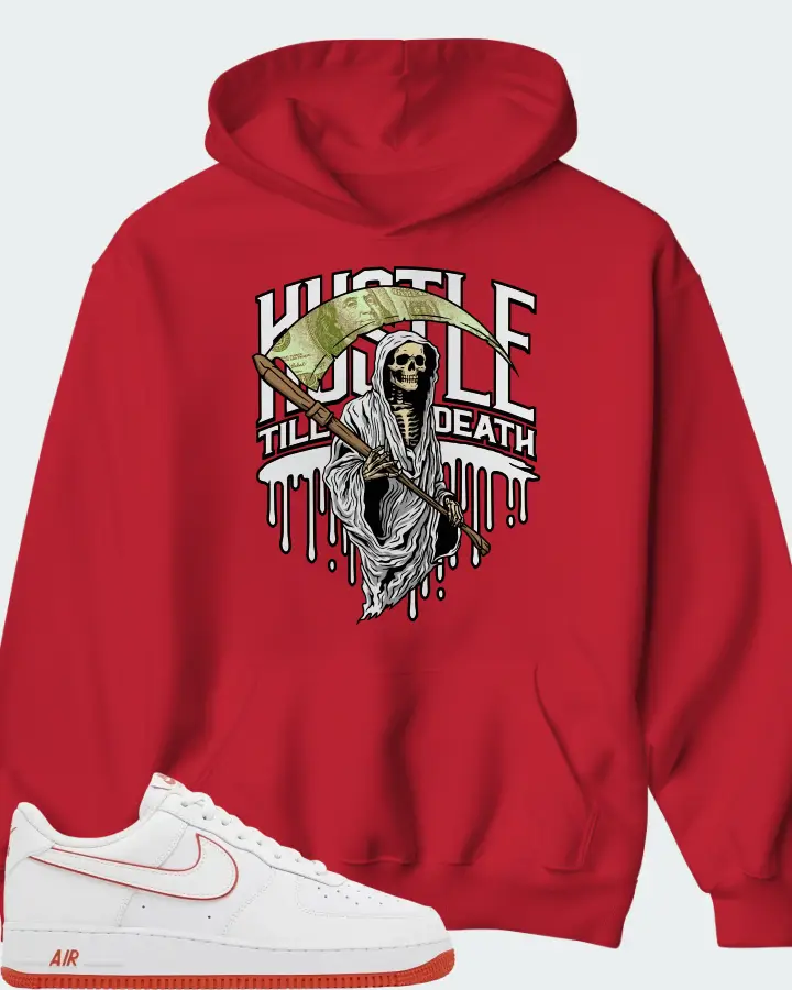 Nike Air Force 1 '07 White Picante Red Matching Hoodie