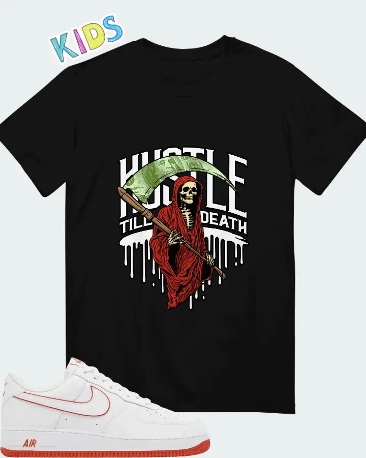 Nike Air Force 1 '07 White Picante Red Matching Kid's T-Shirt