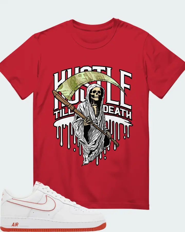 Nike Air Force 1 '07 White Picante Red Matching T-Shirt