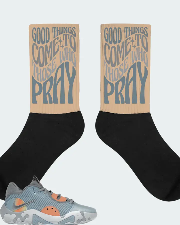 Nike PG 6 Sneaker Matching Cream Socks - Good Things Come To Those Who Pray
