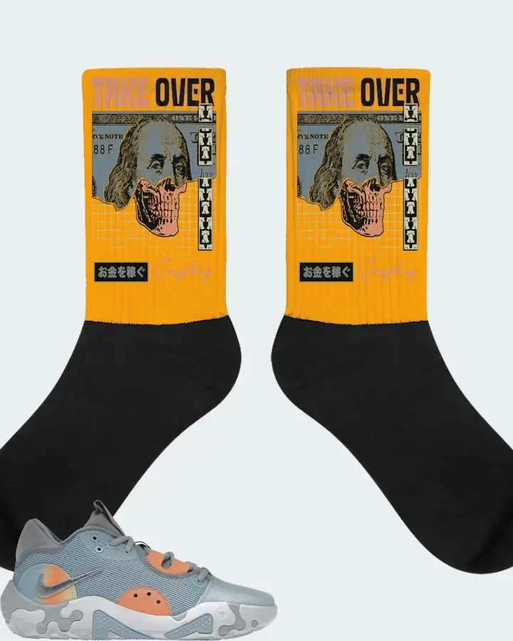 Nike PG 6 Sneaker Matching Gold Socks - Take Over