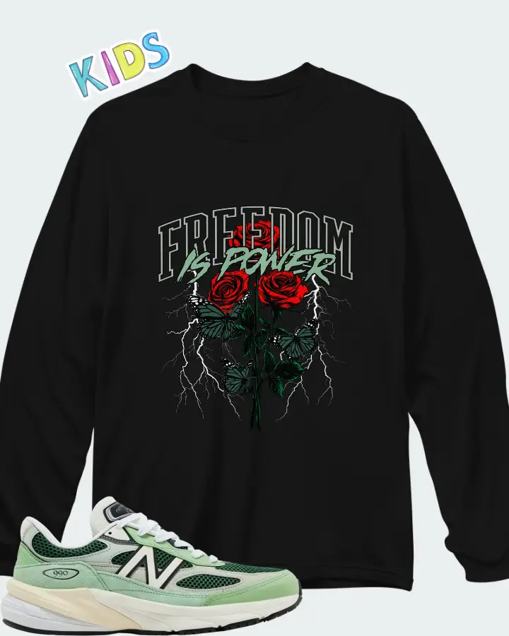 Teddy Santis x New Balance 990v6 Made in USA Avocado Natural Mint Matching Kid's Long Sleeve T-Shirt