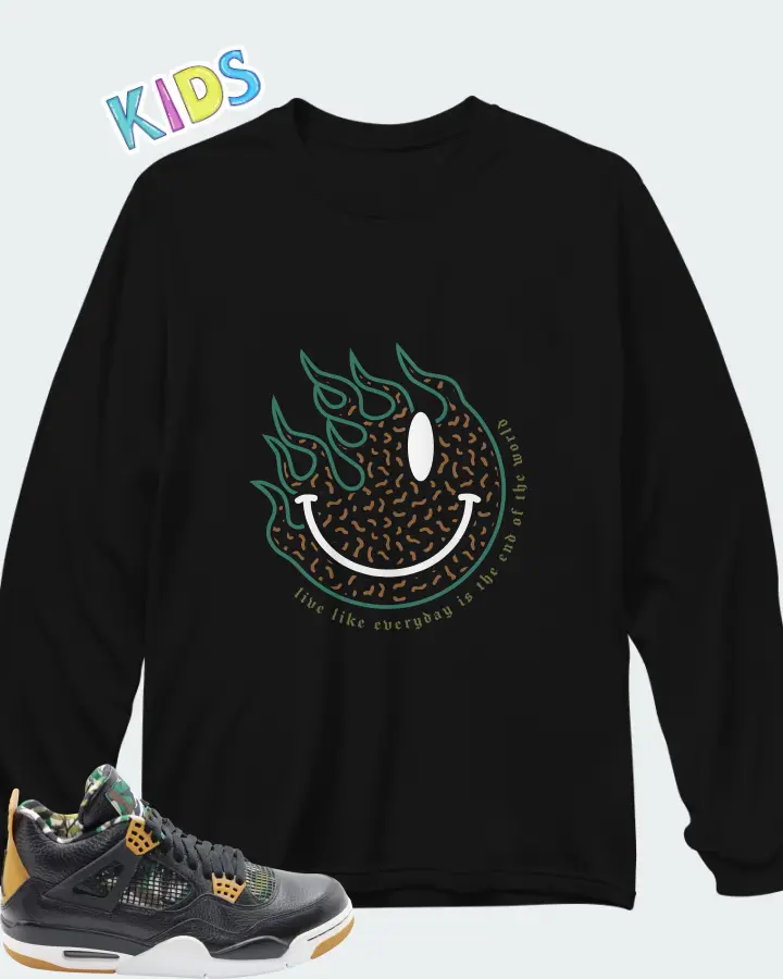 Air Jordan 4 Bamboo Matching Kid's Long Sleeve T-Shirt