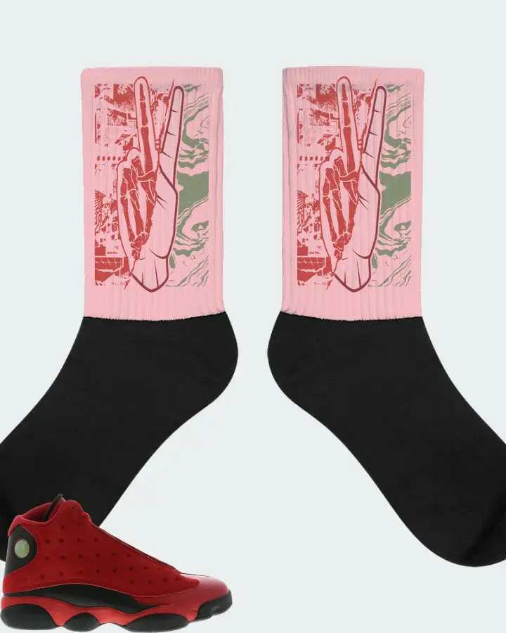 Jordan 13 Retro Sneaker Matching Pink Socks - Peace of mind