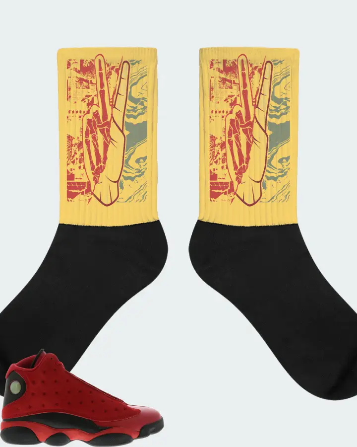 Jordan 13 Retro Sneaker Matching Yellow Socks - Peace of mind