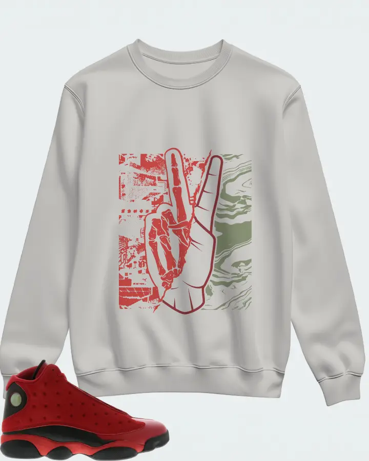 Jordan 13 Retro Sneaker Matching Grey Sweatshirt - Peace of mind