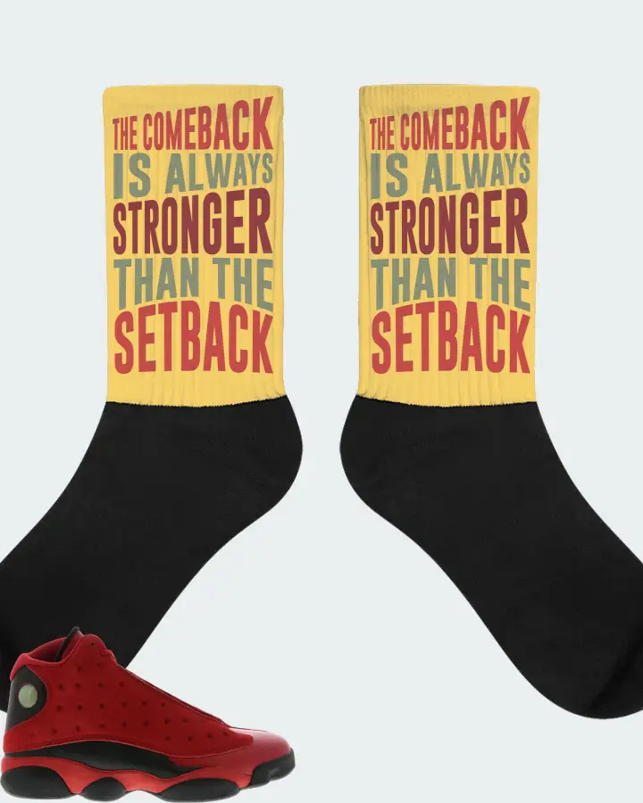 Jordan 13 Retro Sneaker Matching Yellow Socks - The Comeback
