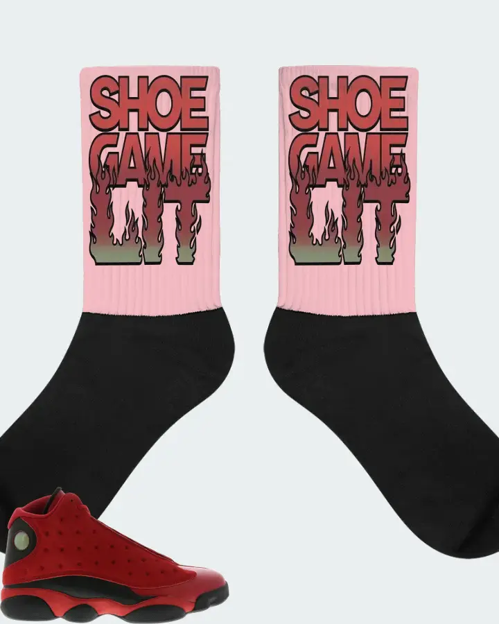 Jordan 13 Retro Sneaker Matching Pink Socks - Shoe Game Lit Refreshed