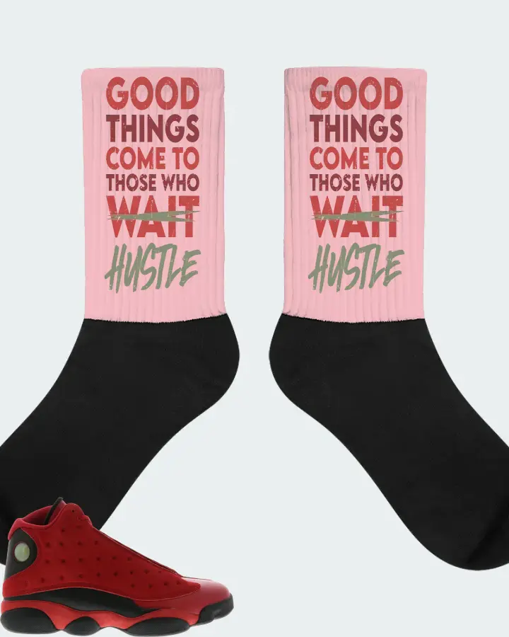 Jordan 13 Retro Sneaker Matching Pink Socks - Good Things Come
