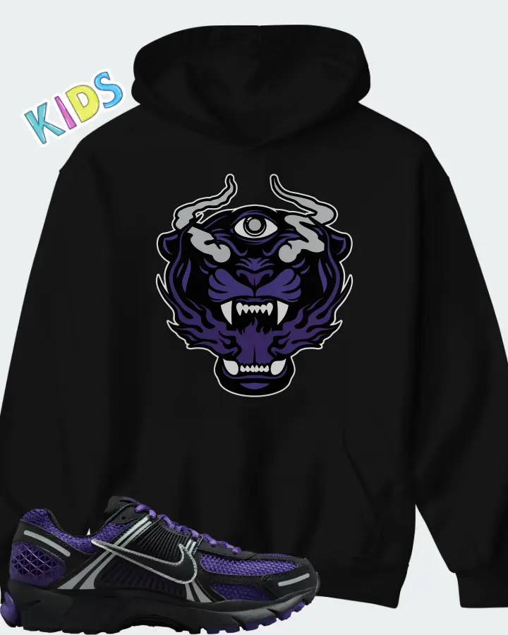 Nike Zoom Vomero 5 Black Court Purple Matching Kid's Hoodie