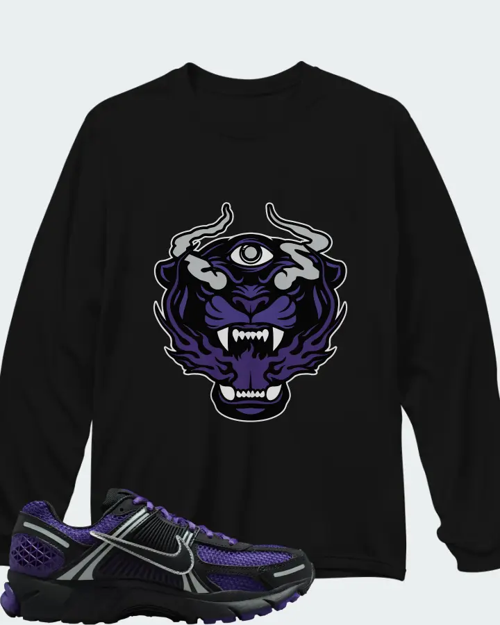 Nike Zoom Vomero 5 Black Court Purple Matching Long Sleeve T-Shirt
