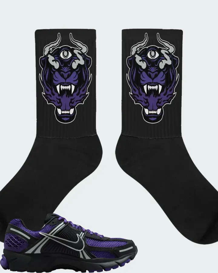 Nike Zoom Vomero 5 Black Court Purple Matching Socks