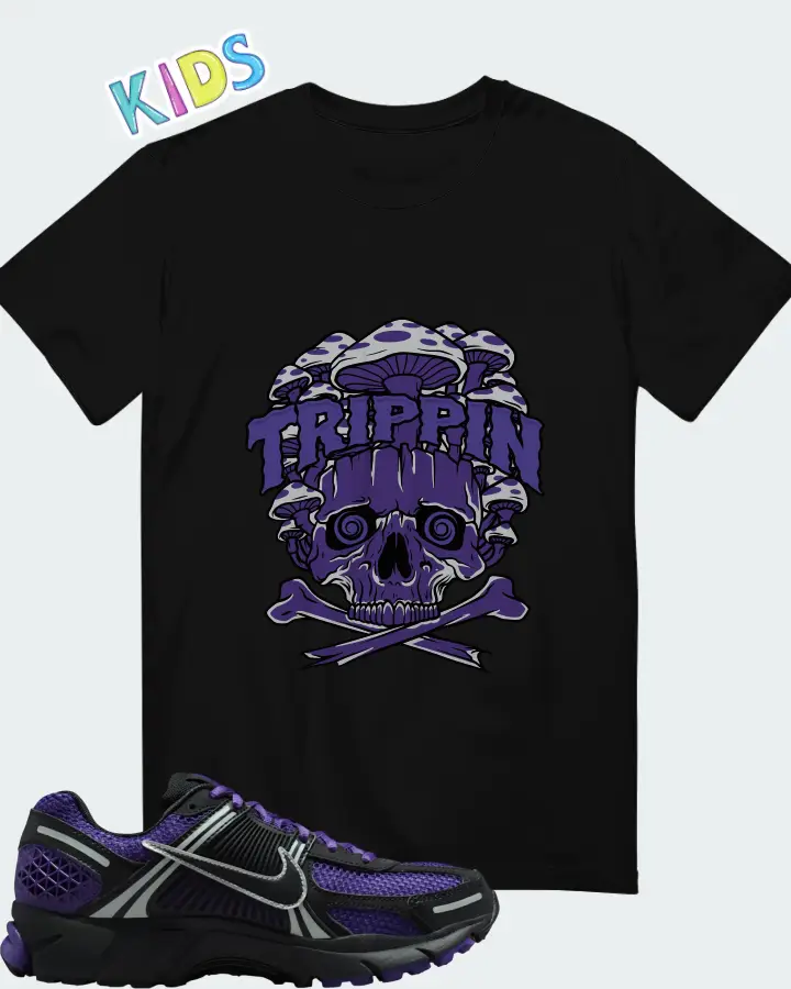 Nike Zoom Vomero 5 Black Court Purple Matching Kid's T-Shirt