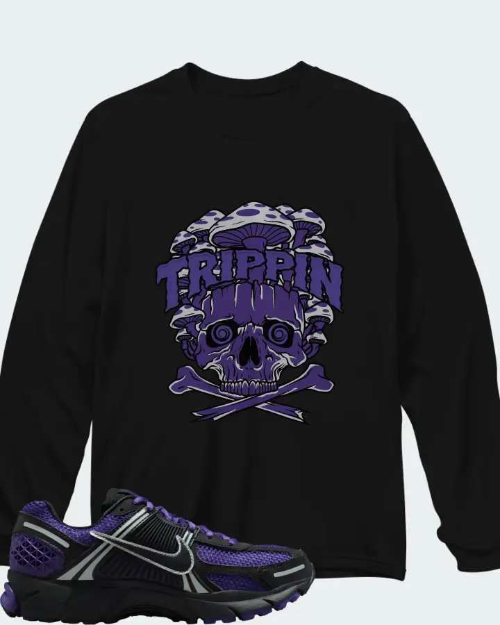 Nike Zoom Vomero 5 Black Court Purple Matching Long Sleeve T-Shirt
