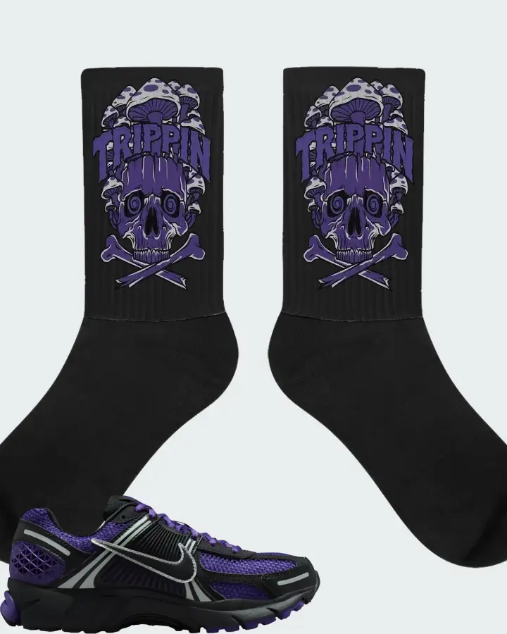 Nike Zoom Vomero 5 Black Court Purple Matching Socks