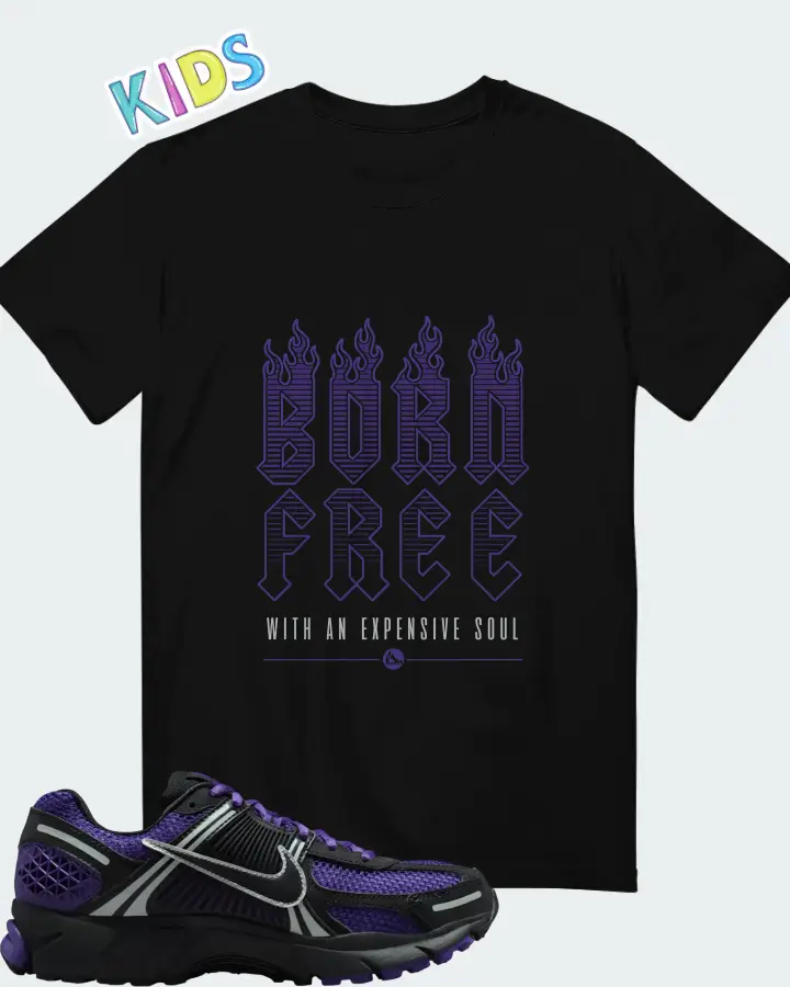 Nike Zoom Vomero 5 Black Court Purple Matching Kid's T-Shirt