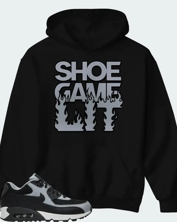 Nike Air Max 90 Essential Wolf Grey Sneaker Matching Black Hoodie - Shoe Game Lit Refreshed