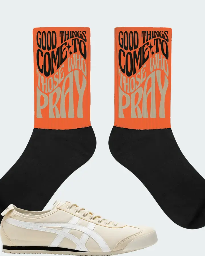 Onitsuka Tiger Mexico 66 Sneaker Matching Orange Socks - Good Things Come To Those Who Pray