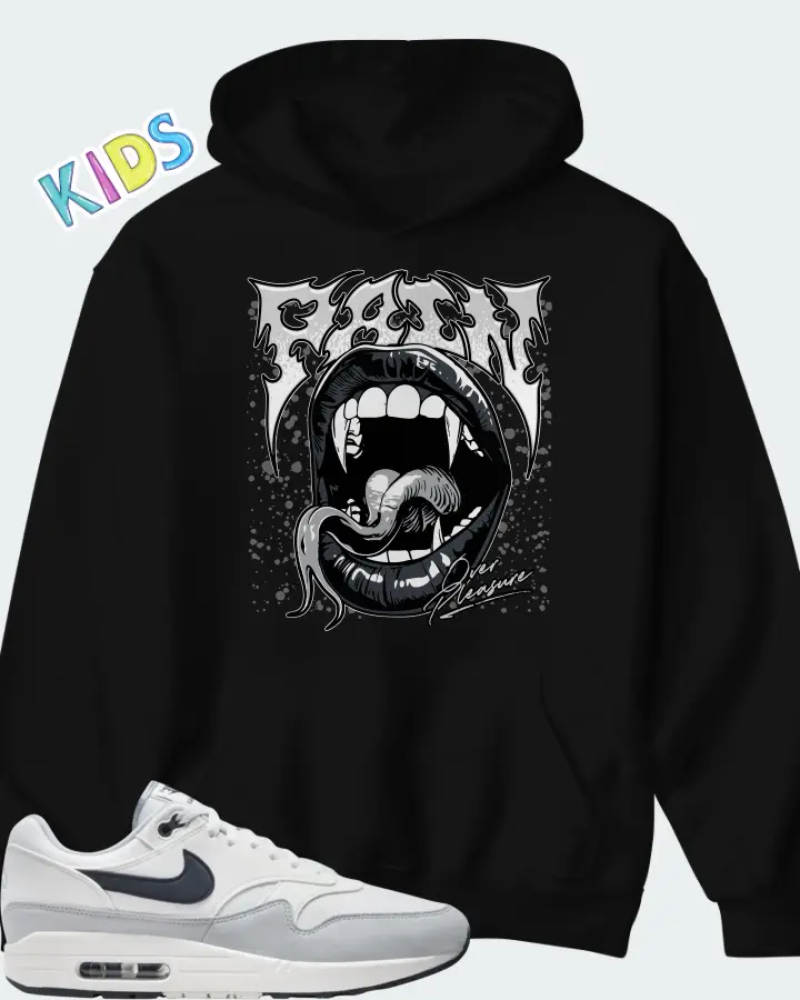 Nike Air Max 1 Pure Platinum Dark Obsidian Matching Kid's Hoodie