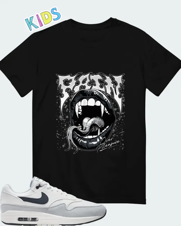 Nike Air Max 1 Pure Platinum Dark Obsidian Matching Kid's T-Shirt