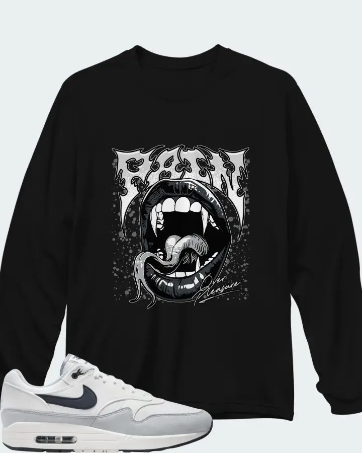 Nike Air Max 1 Pure Platinum Dark Obsidian Matching Long Sleeve T-Shirt