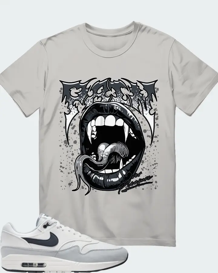 Nike Air Max 1 Pure Platinum Dark Obsidian Matching T-Shirt