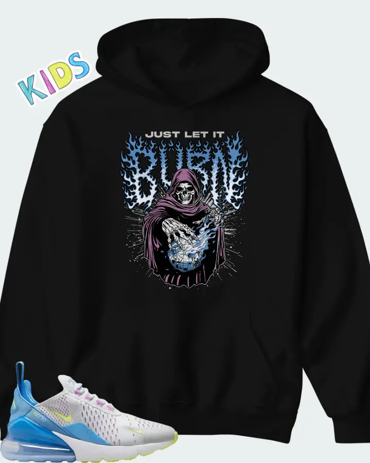 Nike Air Max 270 Pure Platinum Blue Light Lemon Twist Matching Kid's Hoodie