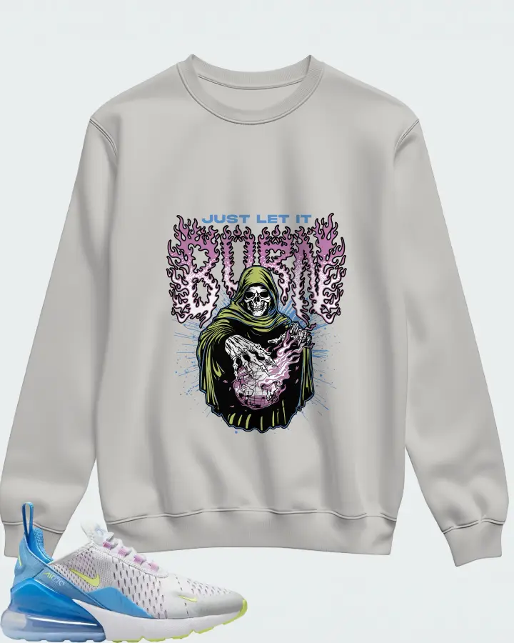Nike Air Max 270 Pure Platinum Blue Light Lemon Twist Matching Sweatshirt