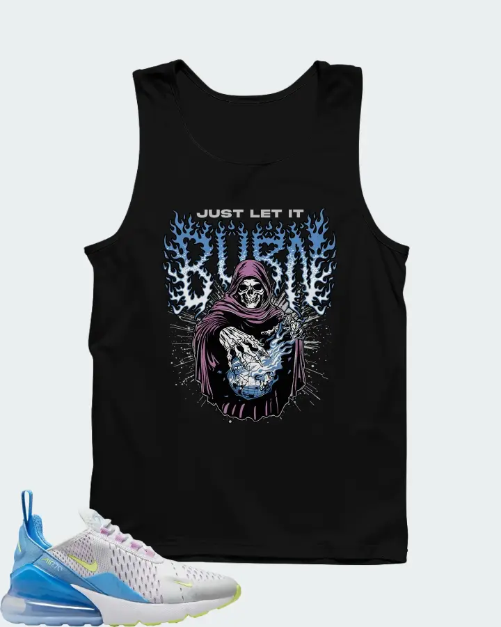 Nike Air Max 270 Pure Platinum Blue Light Lemon Twist Matching Tank Top