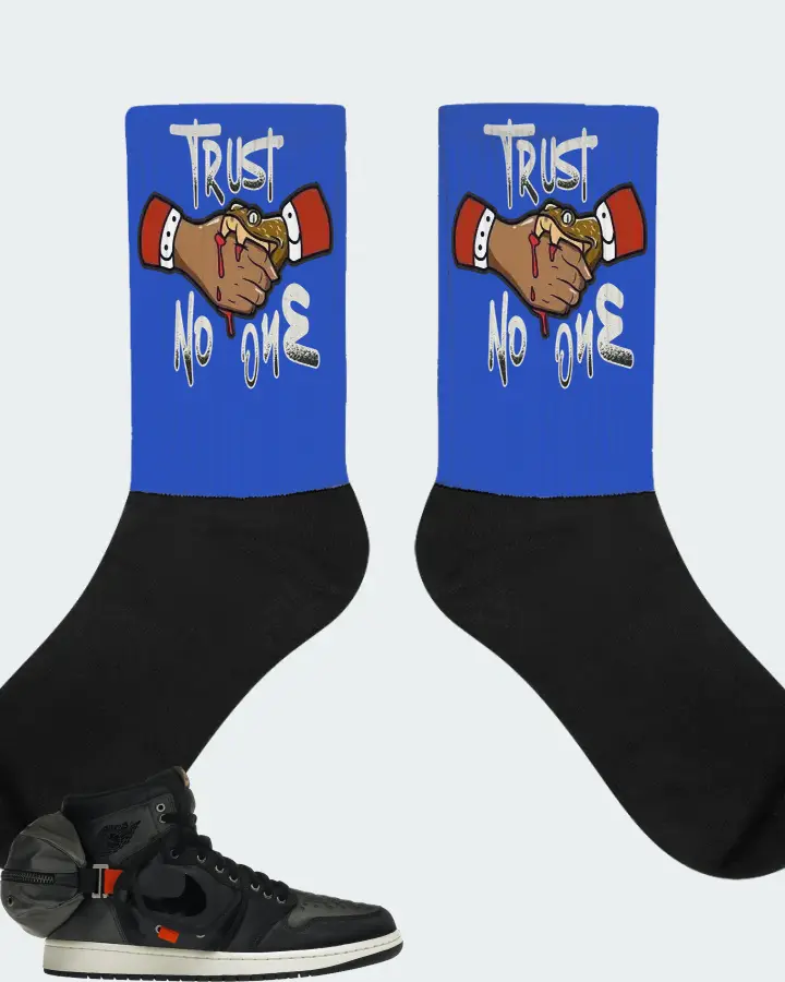 Jordan 1 Retro High OG SP Utility Sneaker Matching Royal Blue Socks - Trust No One