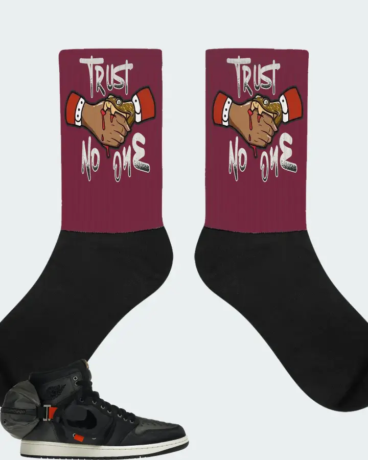 Jordan 1 Retro High OG SP Utility Sneaker Matching Maroon Socks - Trust No One