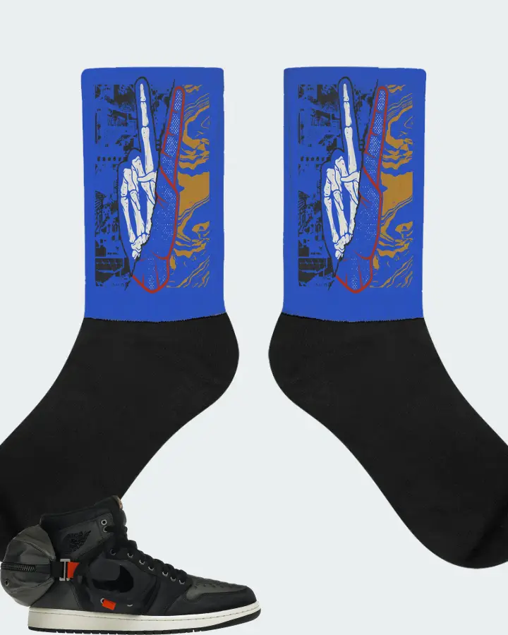 Jordan 1 Retro High OG SP Utility Sneaker Matching Royal Blue Socks - Peace of mind