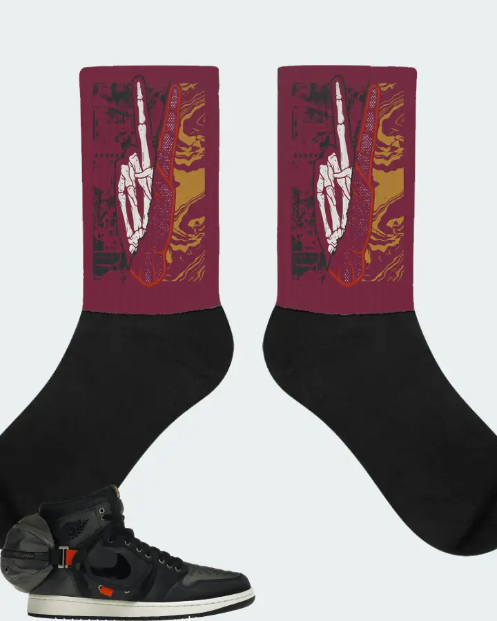 Jordan 1 Retro High OG SP Utility Sneaker Matching Maroon Socks - Peace of mind