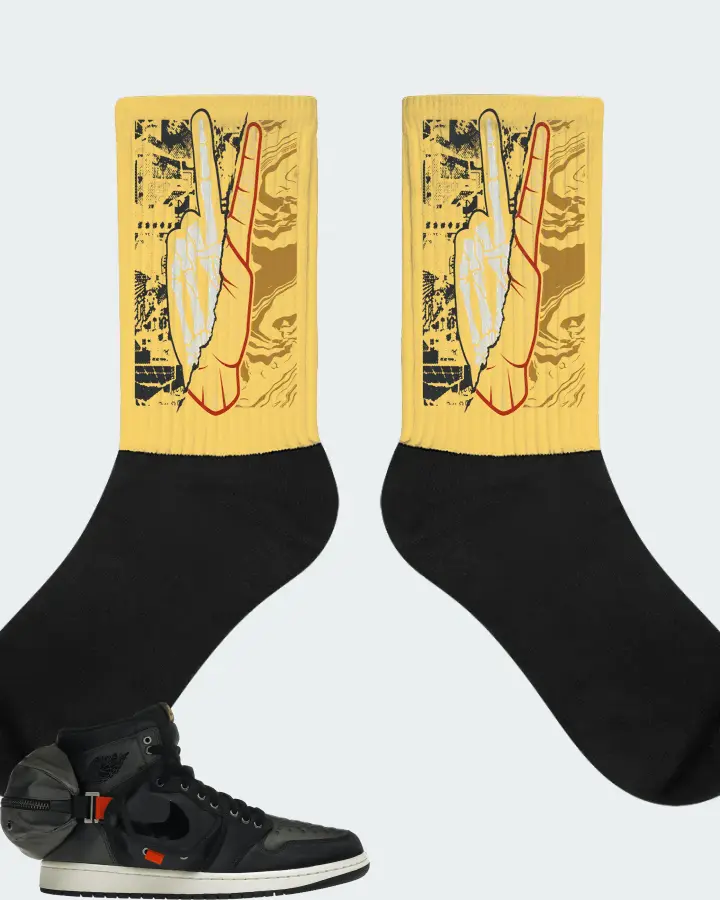 Jordan 1 Retro High OG SP Utility Sneaker Matching Yellow Socks - Peace of mind