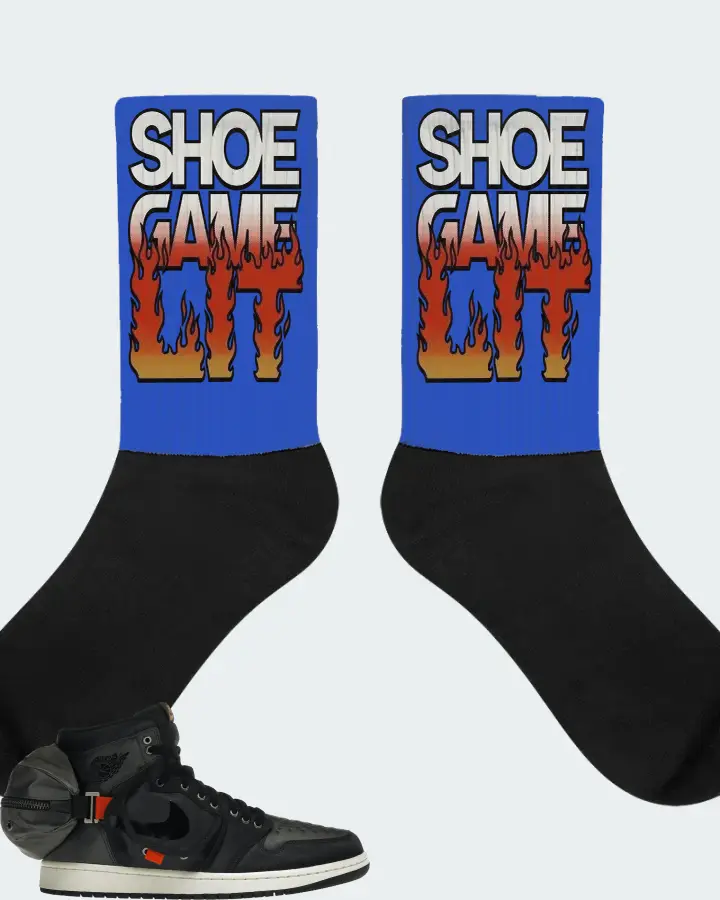 Jordan 1 Retro High OG SP Utility Sneaker Matching Royal Blue Socks - Shoe Game Lit Refreshed
