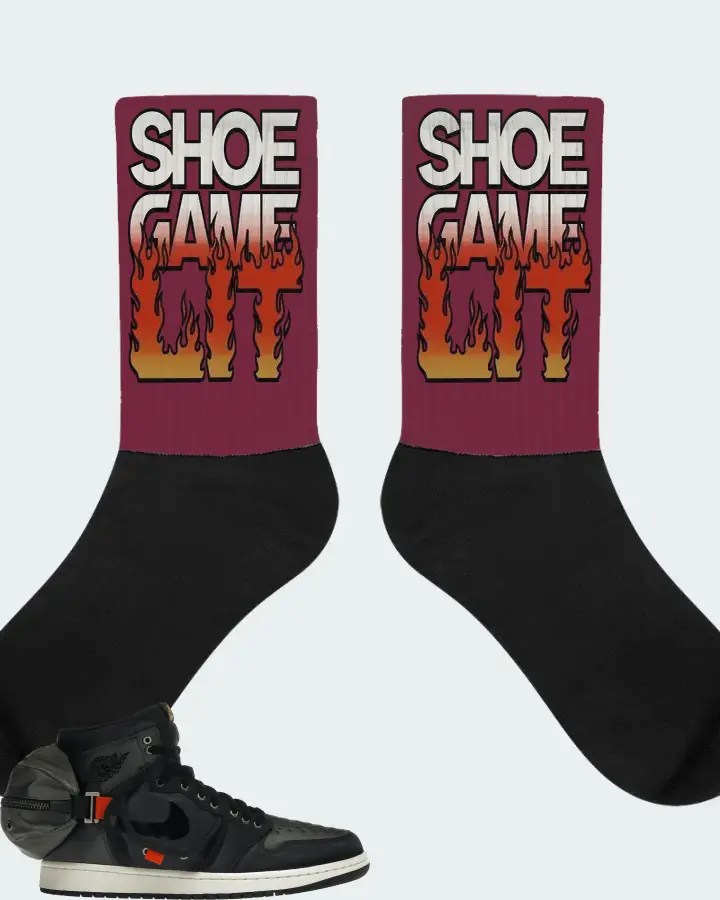 Jordan 1 Retro High OG SP Utility Sneaker Matching Maroon Socks - Shoe Game Lit Refreshed