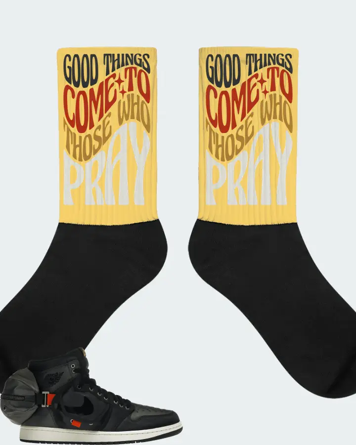 Jordan 1 Retro High OG SP Utility Sneaker Matching Yellow Socks - Good Things Come To Those Who Pray