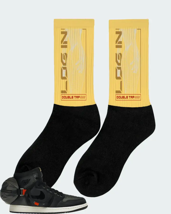 Jordan 1 Retro High OG SP Utility Sneaker Matching Yellow Socks (LOGIN) - View 3