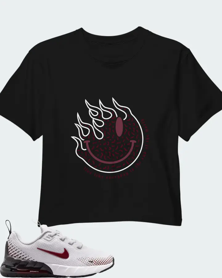 Nike Air Max Phoenix White Black Team Red Matching Crop Top