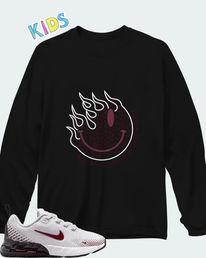 Nike Air Max Phoenix White Black Team Red Matching Kid's Long Sleeve T-Shirt