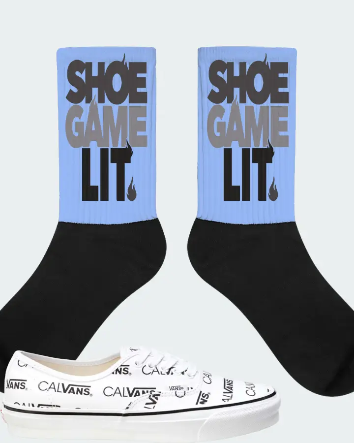 Vans Authentic Sneaker Matching Carolina Blue Socks - Shoe Game Lit Classic