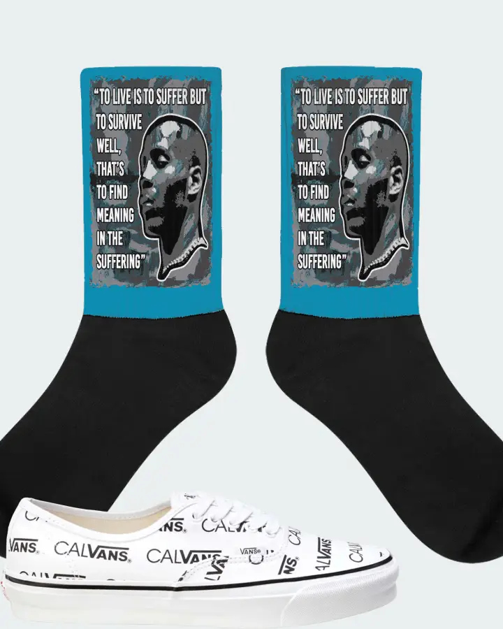 Vans Authentic Sneaker Matching Aqua Socks - DMX Suffer Quote